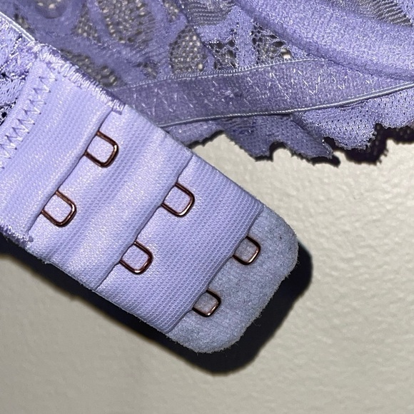 Savage x Fenty Savage Not Sorry Unlined Lace Balconette Bra in Lavender 32B - Picture 9 of 11
